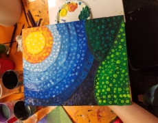 Paint Night Tutorial: Dot Art Landscape