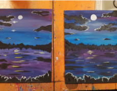 Paint Night Tutorial: Moonlit Sky