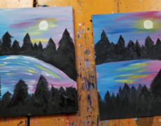 Paint Night Tutorial: Pines by the Lake