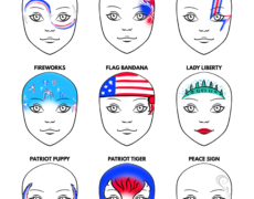 Patriotic Face Painting (Memorial Day, 4th of July, Labor Day, etc) ⭐